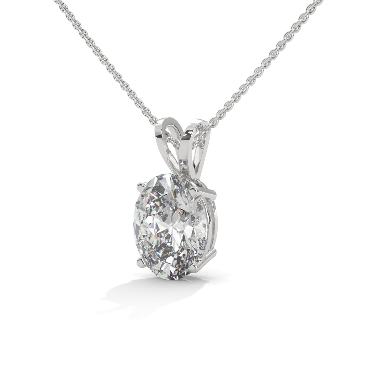 Grand Oval Solitaire Pendant