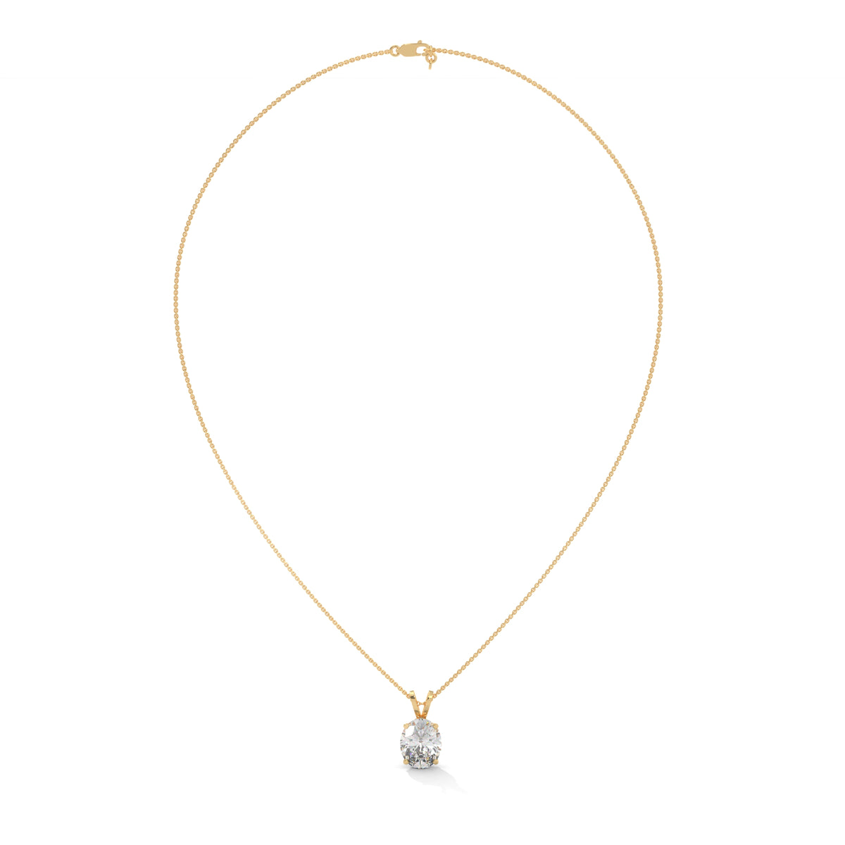 Grand Oval Solitaire Pendant