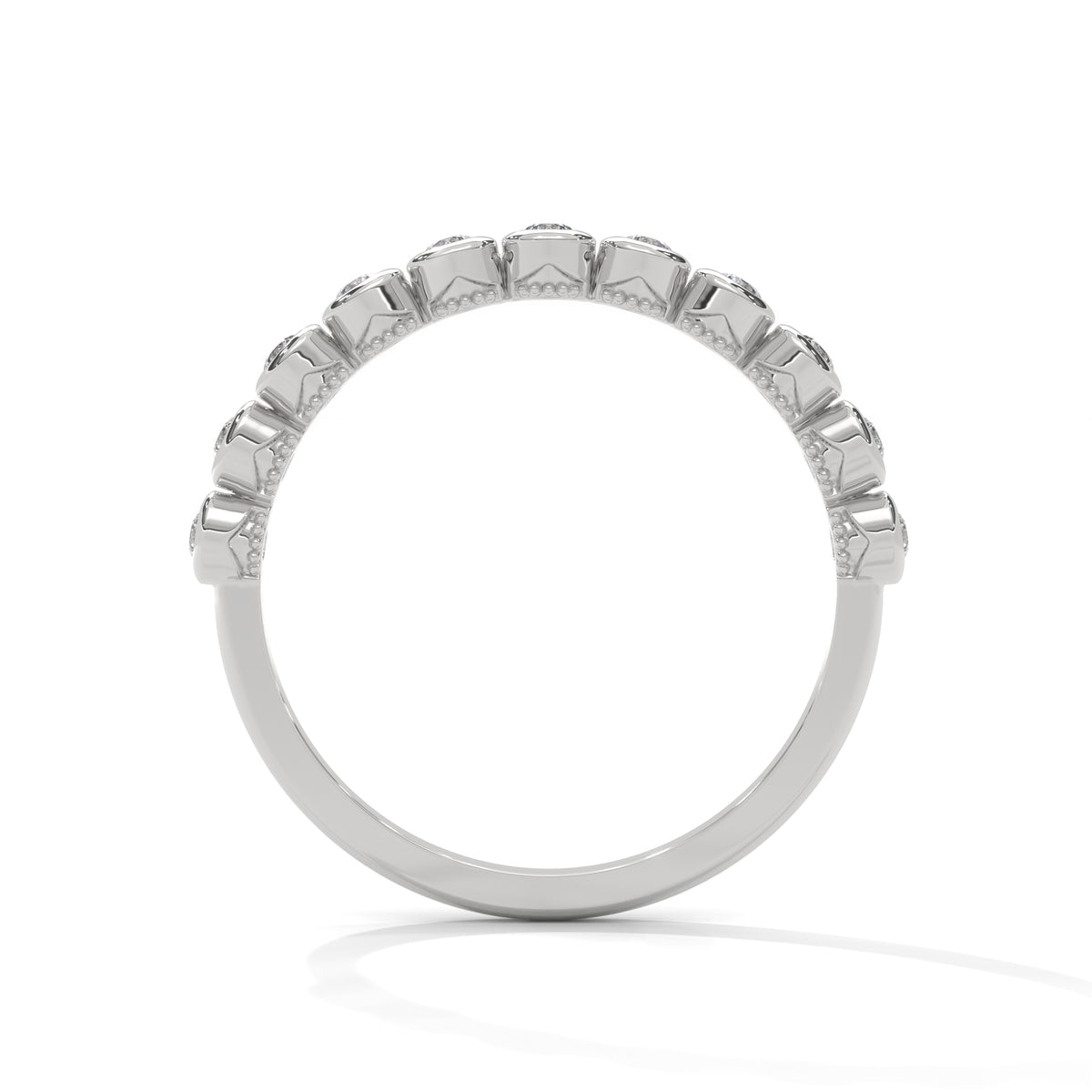 Bezel Bubble Half Eternity Ring