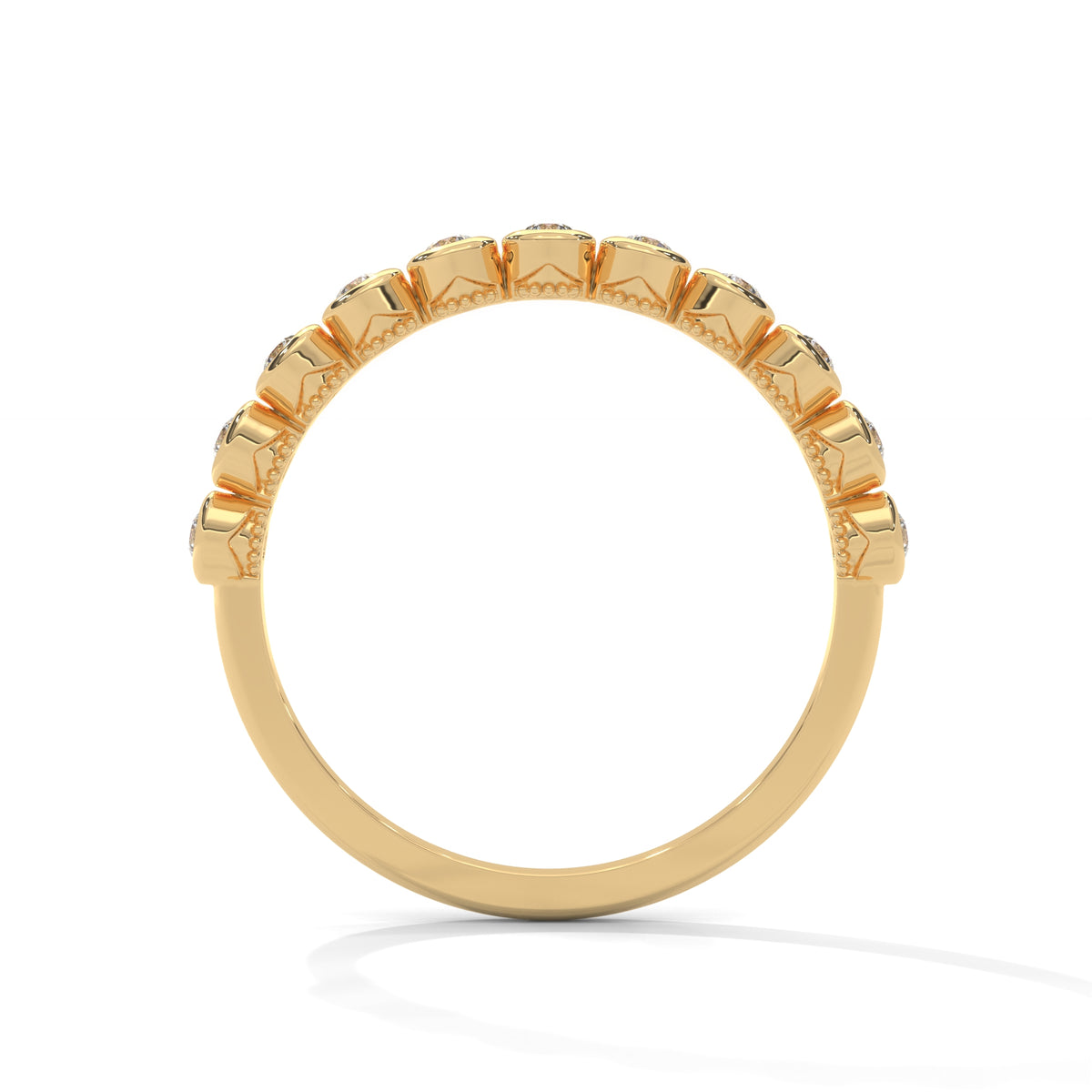 Bezel Bubble Half Eternity Ring