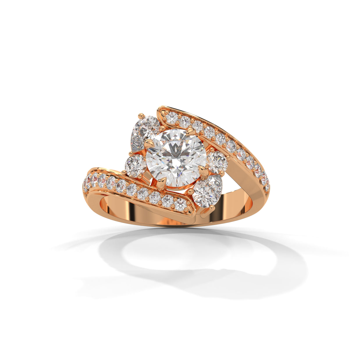 Crossover Trio Solitaire Ring