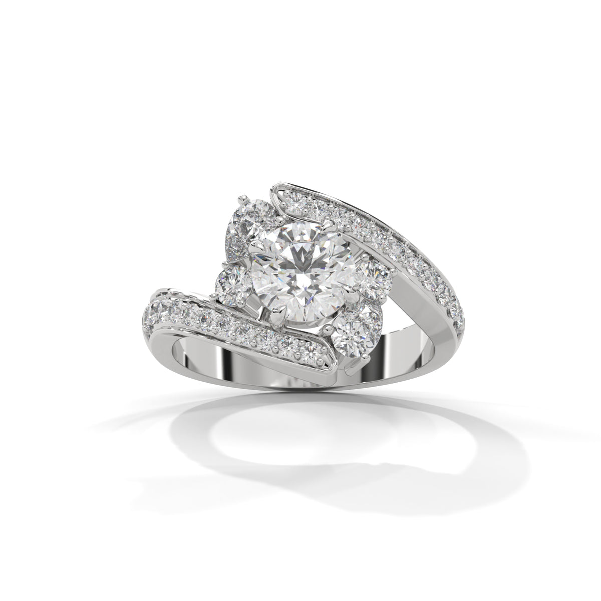 Crossover Trio Solitaire Ring