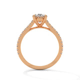 Oval Grace Pavé Solitaire Ring