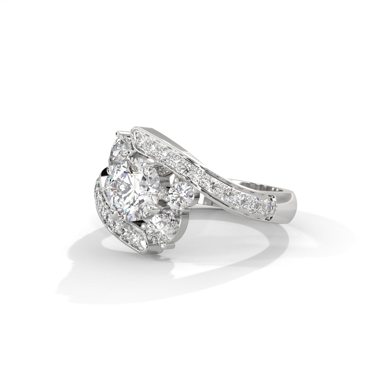 Crossover Trio Solitaire Ring