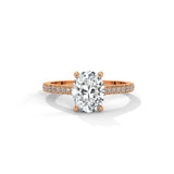 Oval Grace Pavé Solitaire Ring