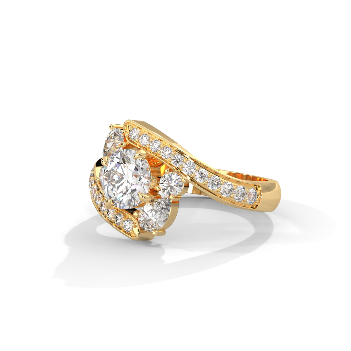 Crossover Trio Solitaire Ring