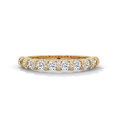 Floral Halo Half Eternity Ring — IGI Certified Diamond Jewellery | My Carat India