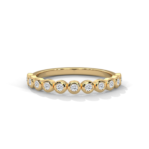 Bezel Bubble Half Eternity Ring