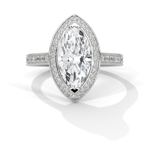Marquise Eclipse Halo Ring