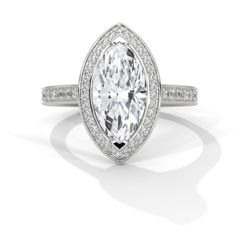 Marquise Eclipse Halo Ring