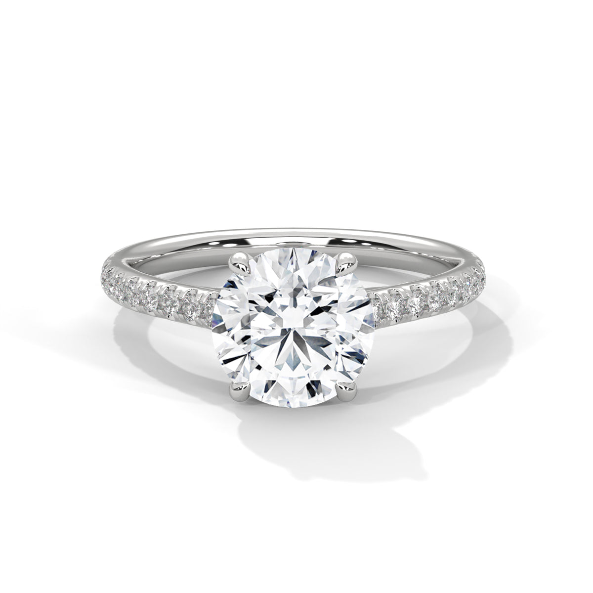 Lumière Pavé Solitaire Ring