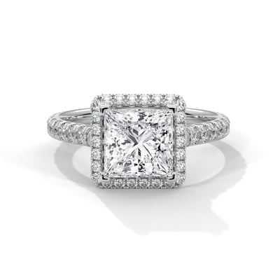 Royal Halo Princess Solitaire Ring — IGI Certified Diamond Jewellery | My Carat India