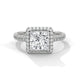 Royal Halo Princess Solitaire Ring