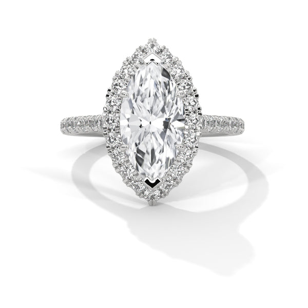 Marquise Halo Solitaire Ring