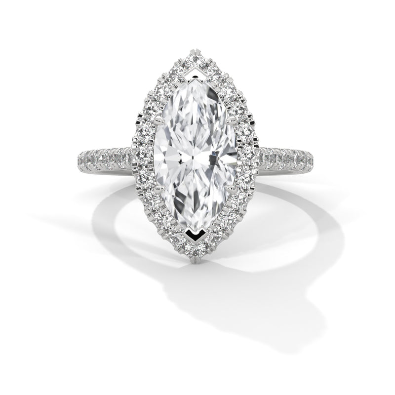 Marquise Halo Solitaire Ring