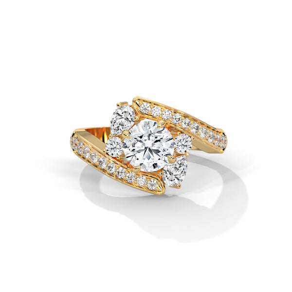 Crossover Trio Solitaire Ring