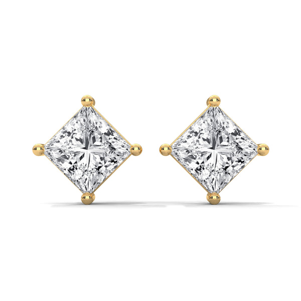 Royal Point Solitaire Stud Earrings