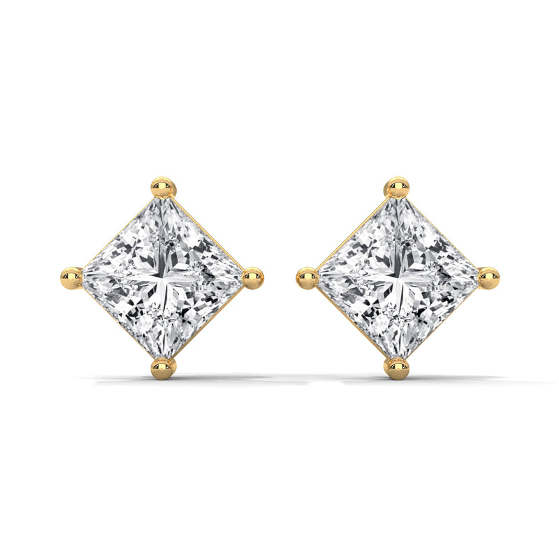 Royal Point Solitaire Stud Earrings