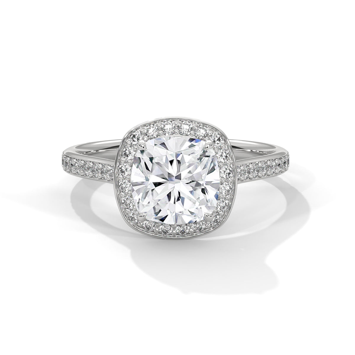 Cushion Halo Bloom Engagement Ring
