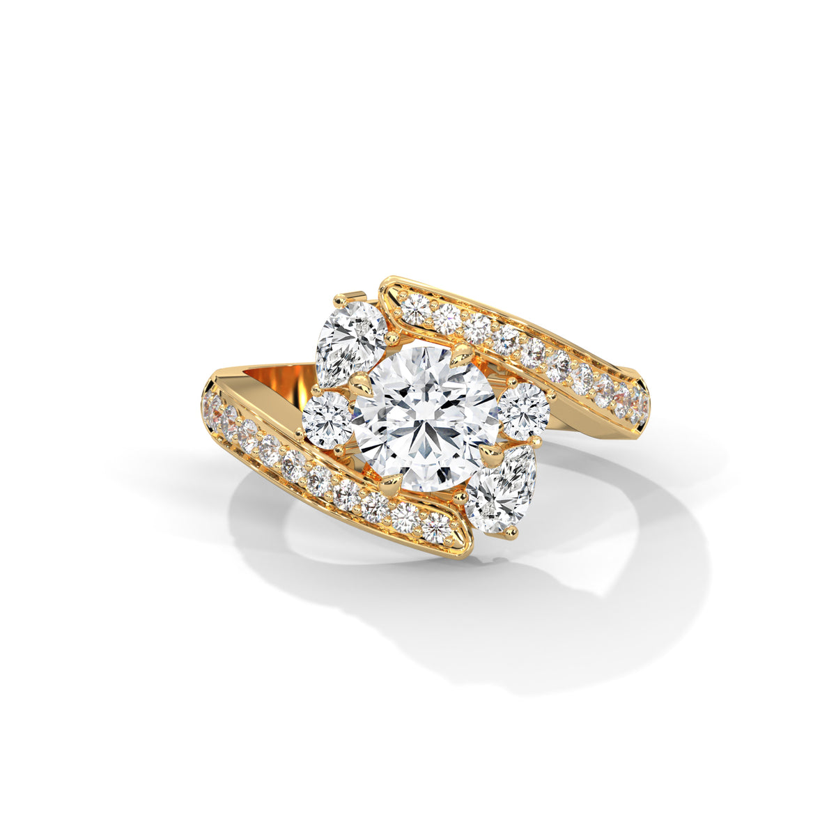 Crossover Trio Solitaire Ring