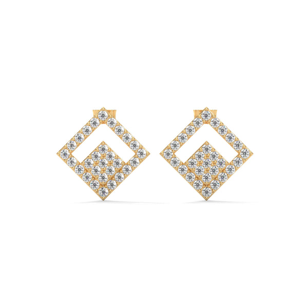 Geometric Maze Diamond Earrings