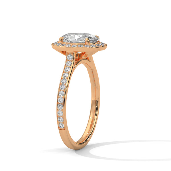 Oval Radiance Halo Ring
