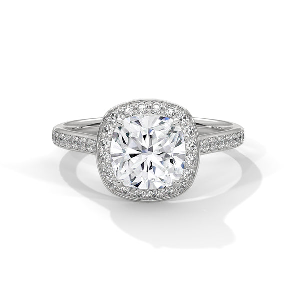 Cushion Halo Bloom Engagement Ring
