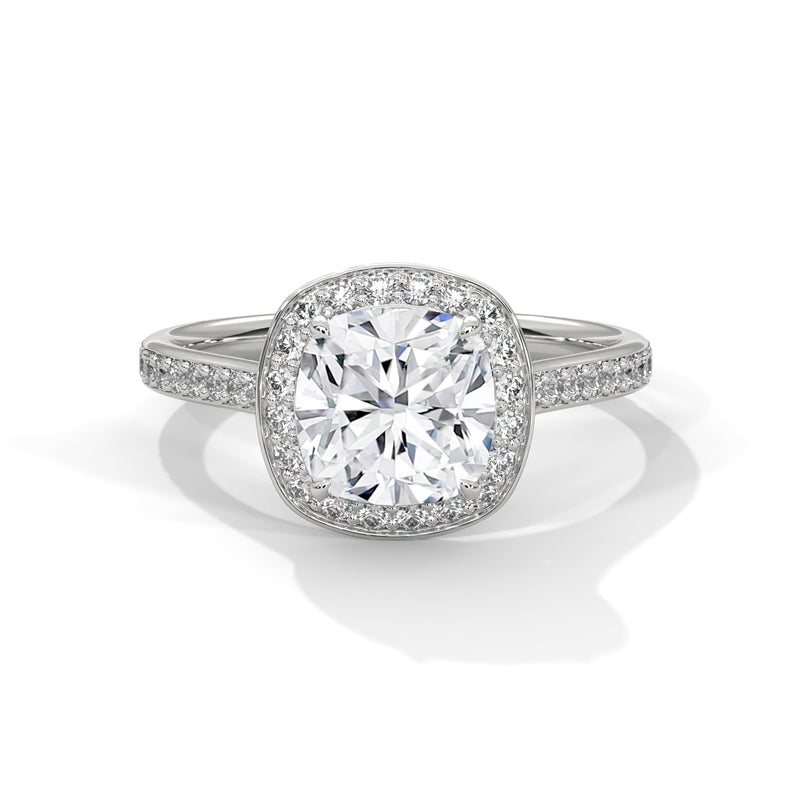 Cushion Halo Bloom Engagement Ring