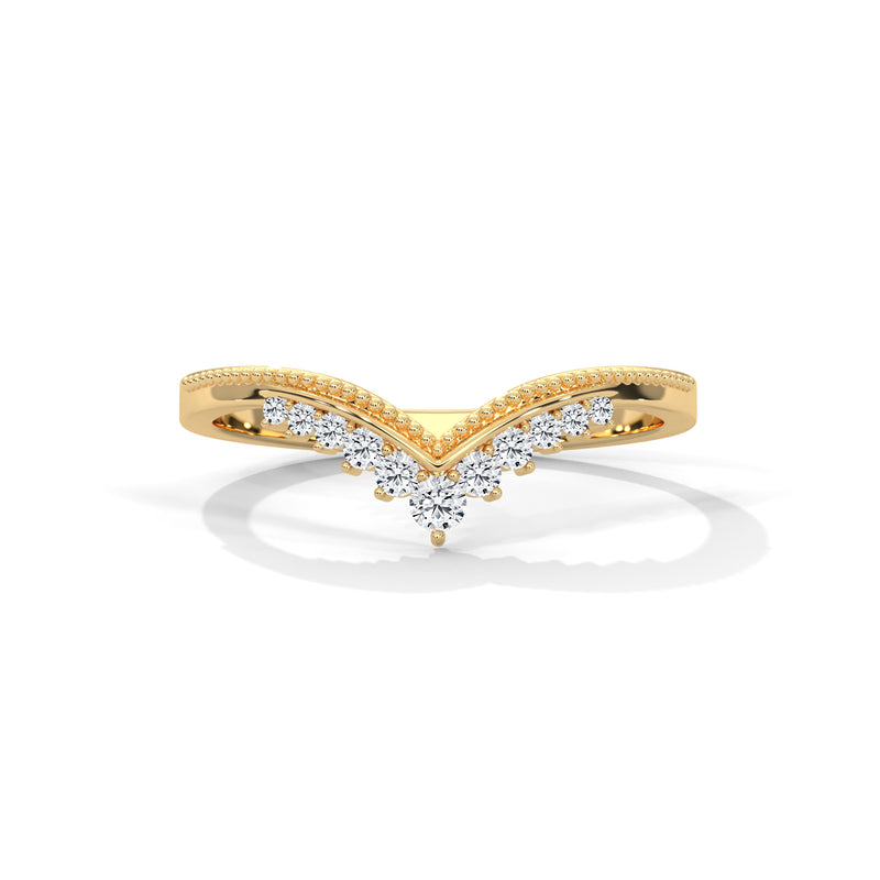 Chevron Crown Diamond Ring