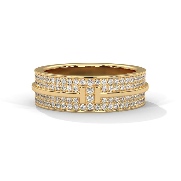 Parallel Gleam Diamond Band Ring