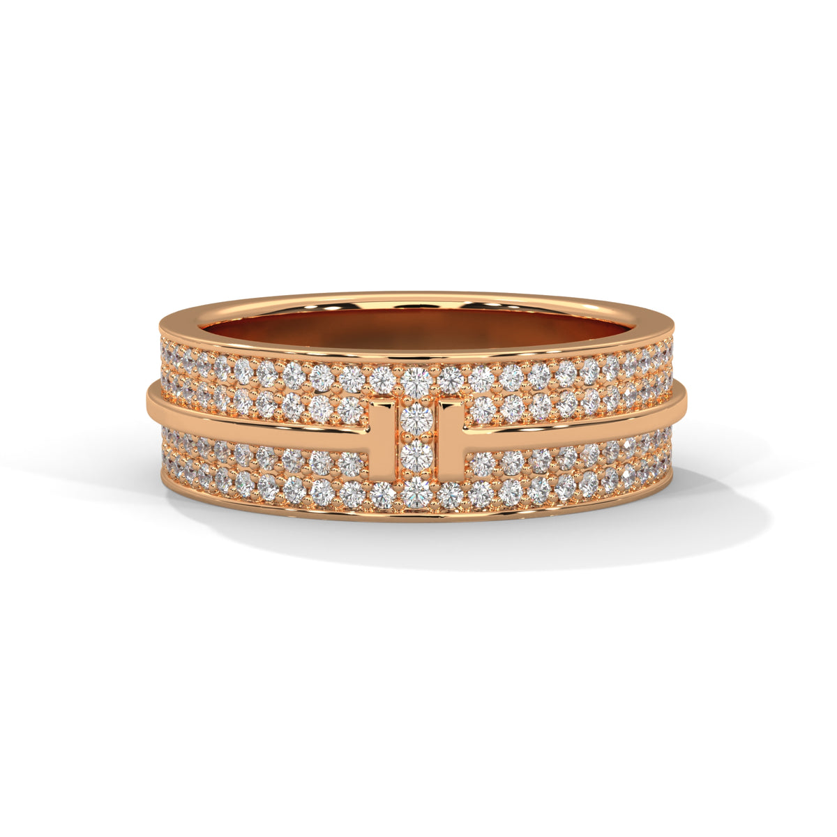 Parallel Gleam Diamond Band Ring