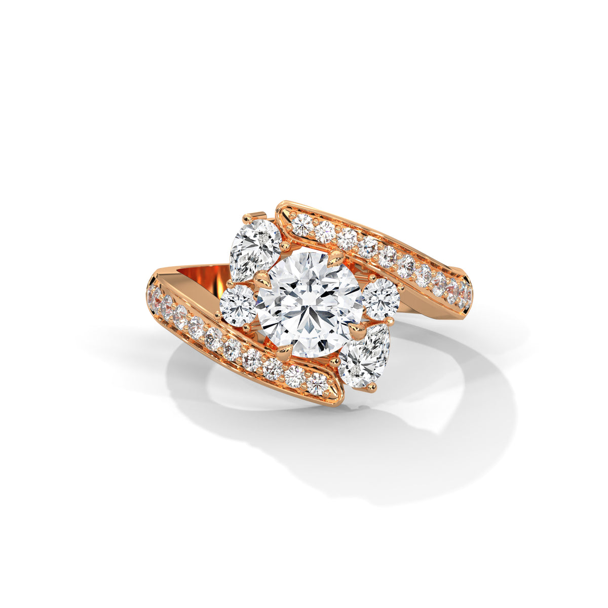 Crossover Trio Solitaire Ring