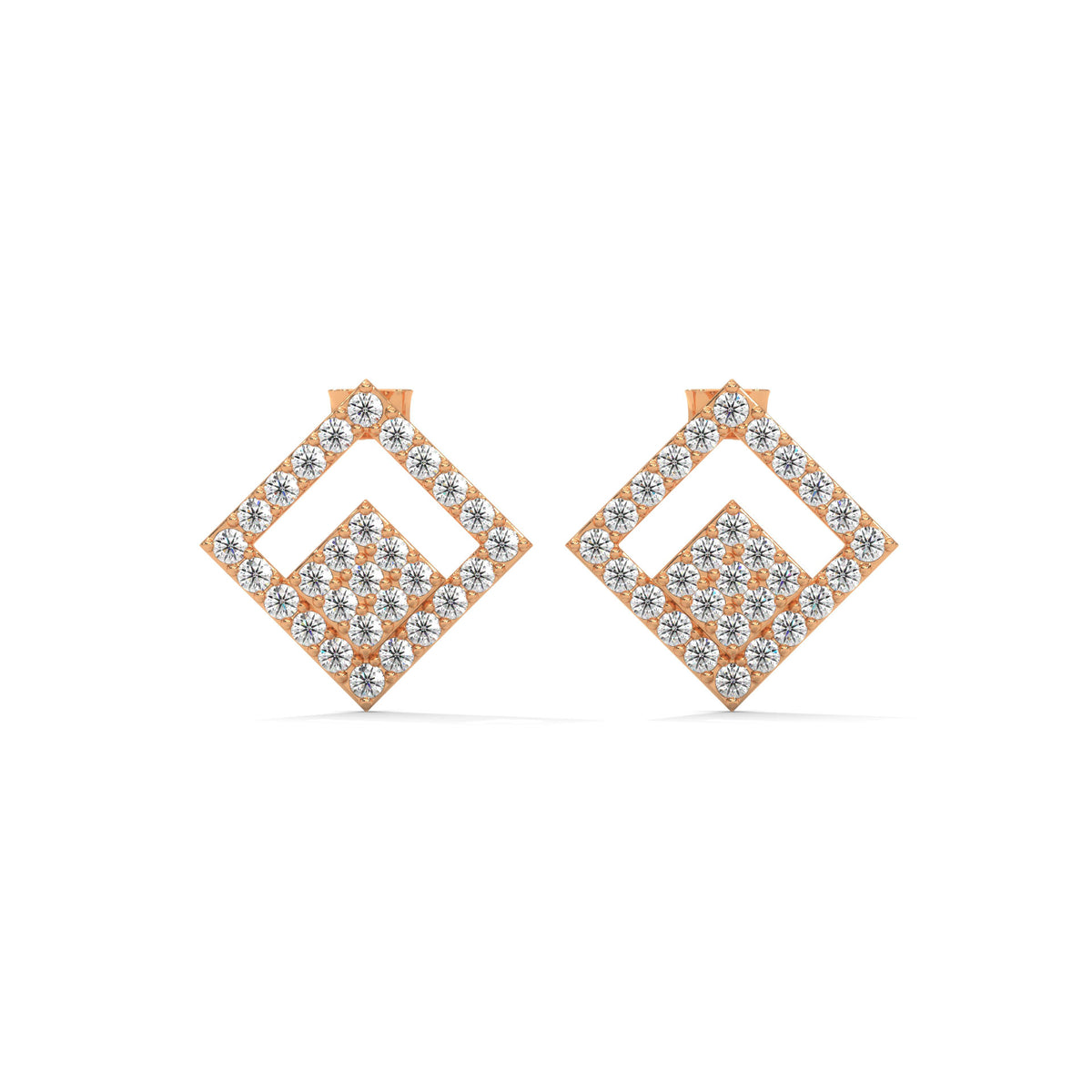 Geometric Maze Diamond Earrings