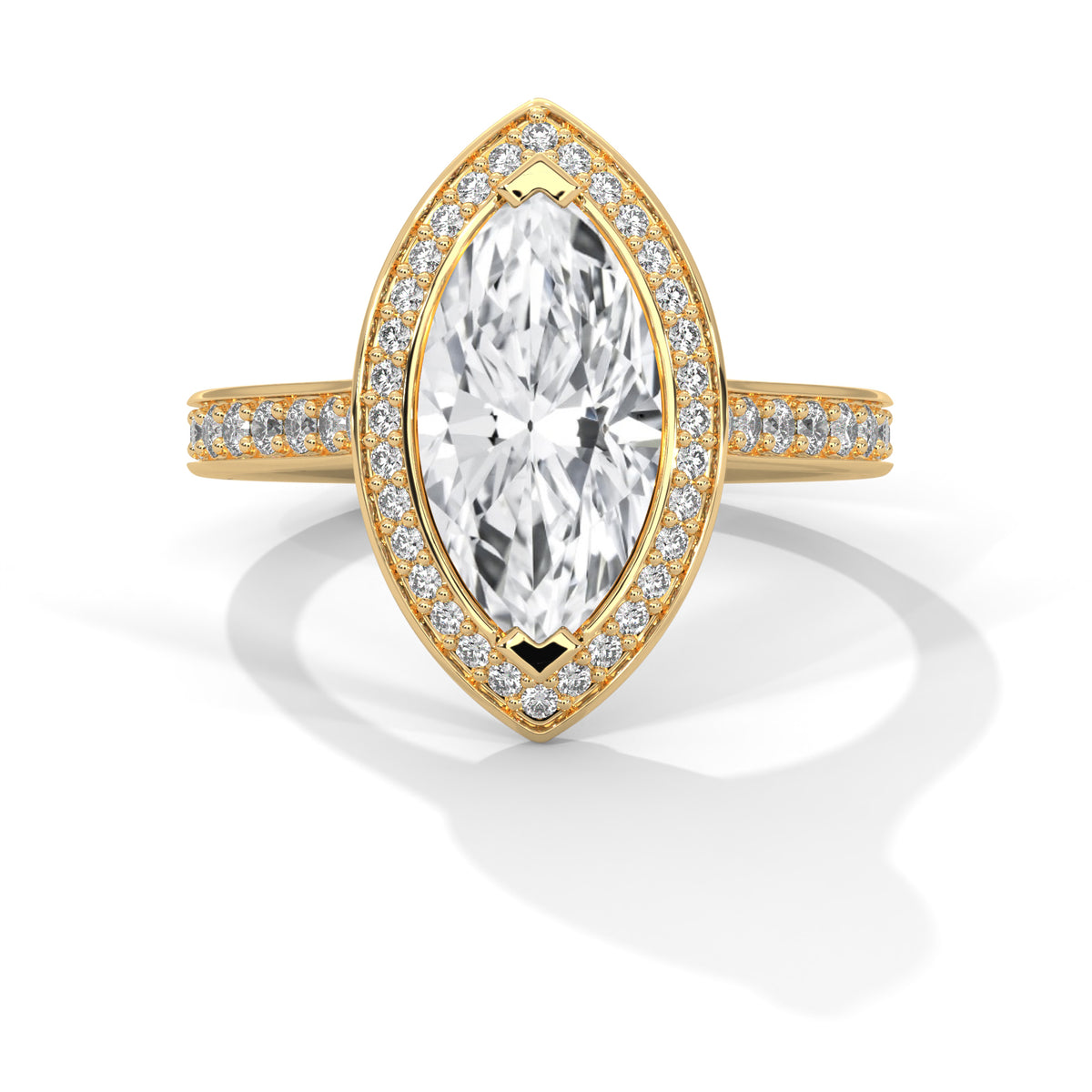 Marquise Eclipse Halo Ring