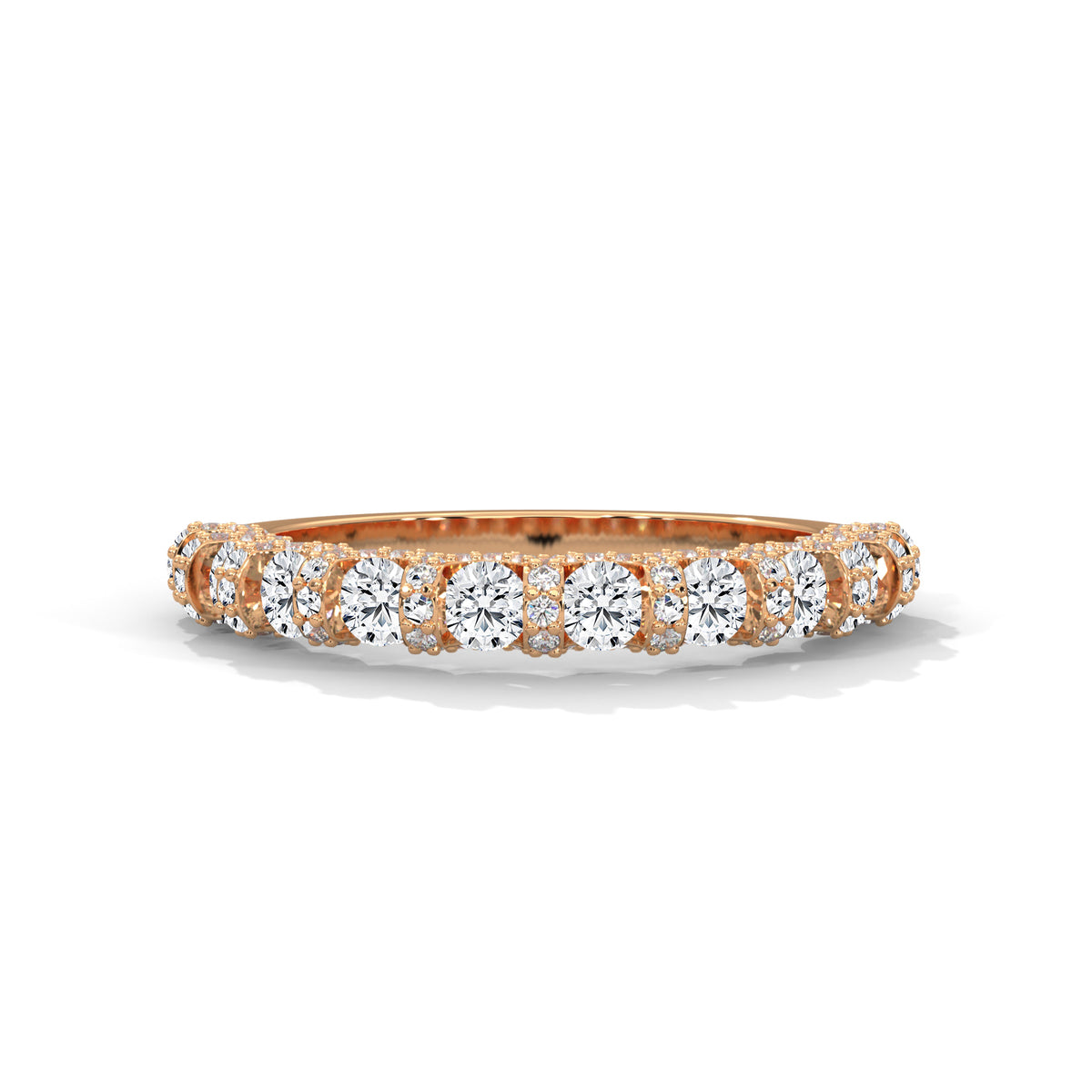 Floral Halo Half Eternity Ring