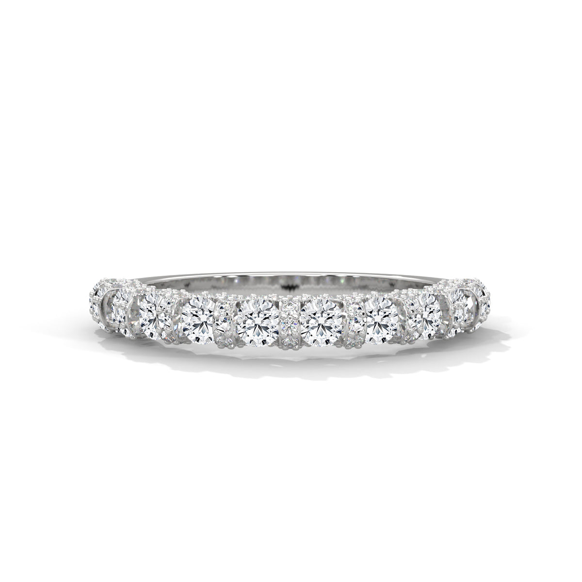 Floral Halo Half Eternity Ring