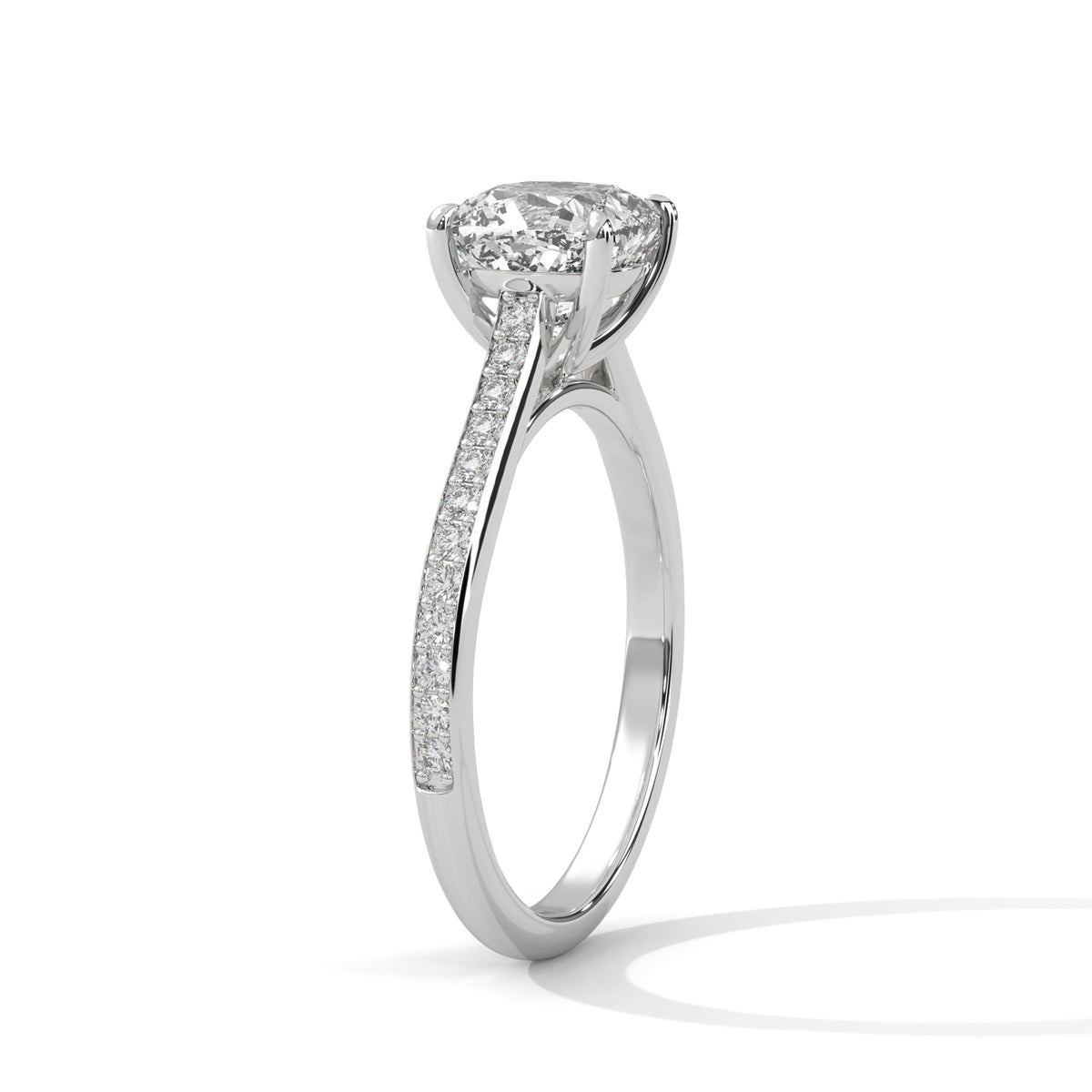 Cushion Crown Solitaire Ring