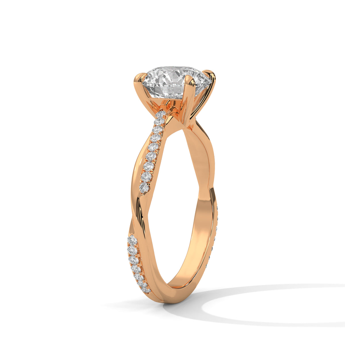 Twisted Vine Solitaire Ring