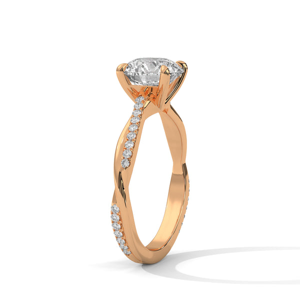 Twisted Vine Solitaire Ring