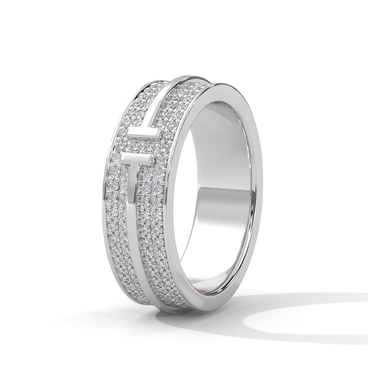 Parallel Gleam Diamond Band Ring