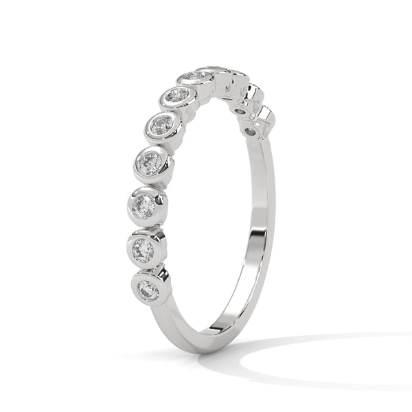 Bezel Bubble Half Eternity Ring
