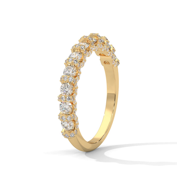 Floral Halo Half Eternity Ring