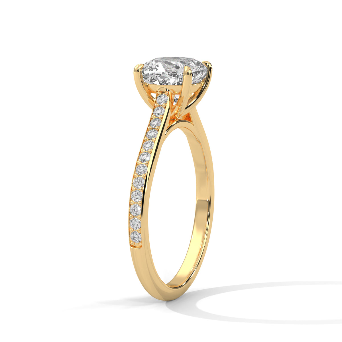 Cushion Crown Solitaire Ring