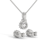 Crown Bloom Solitaire Pendant Set