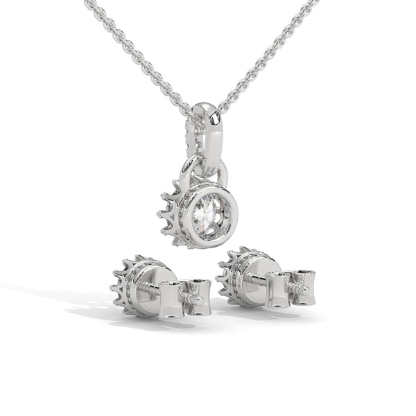 Crown Bloom Solitaire Pendant Set