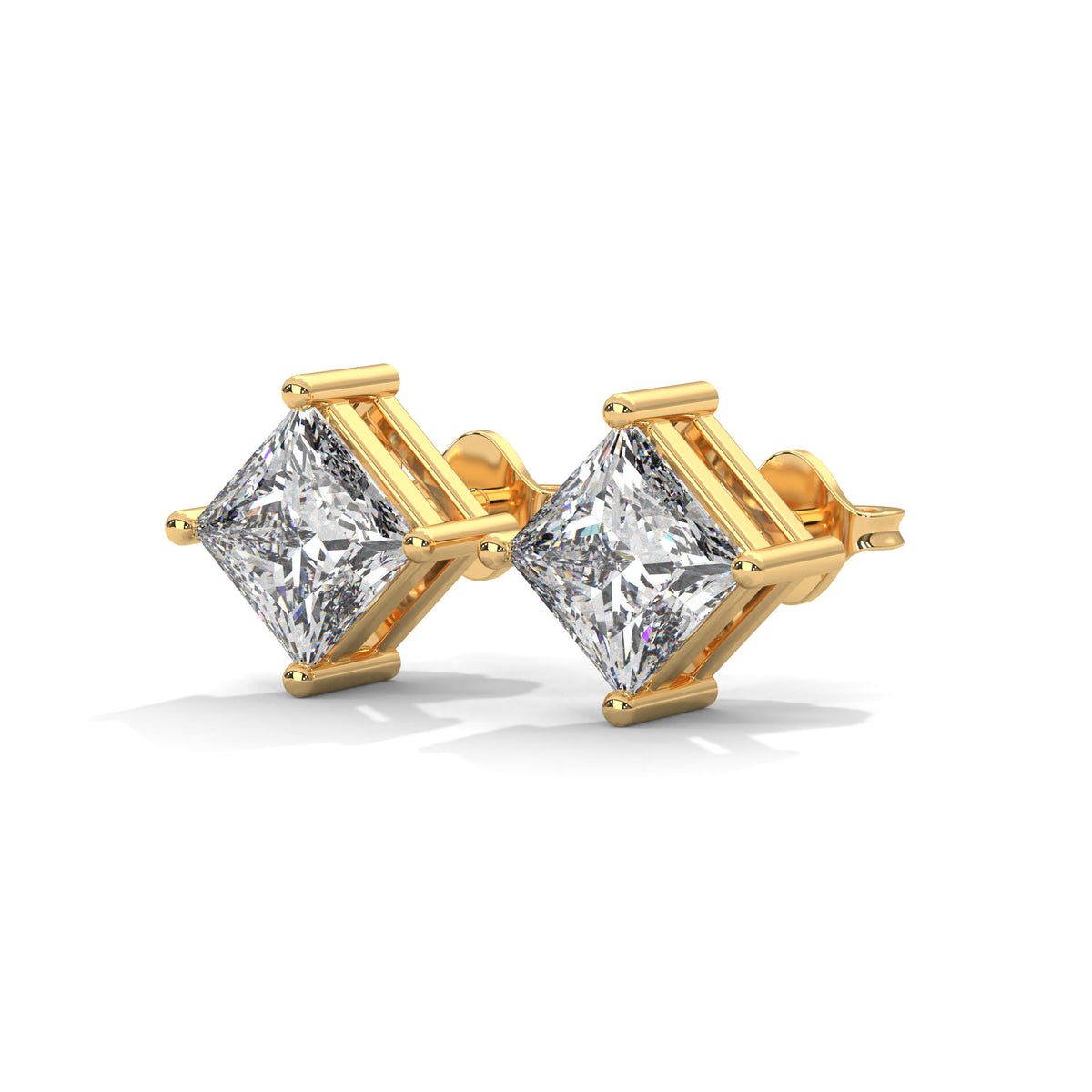 Royal Point Solitaire Stud Earrings