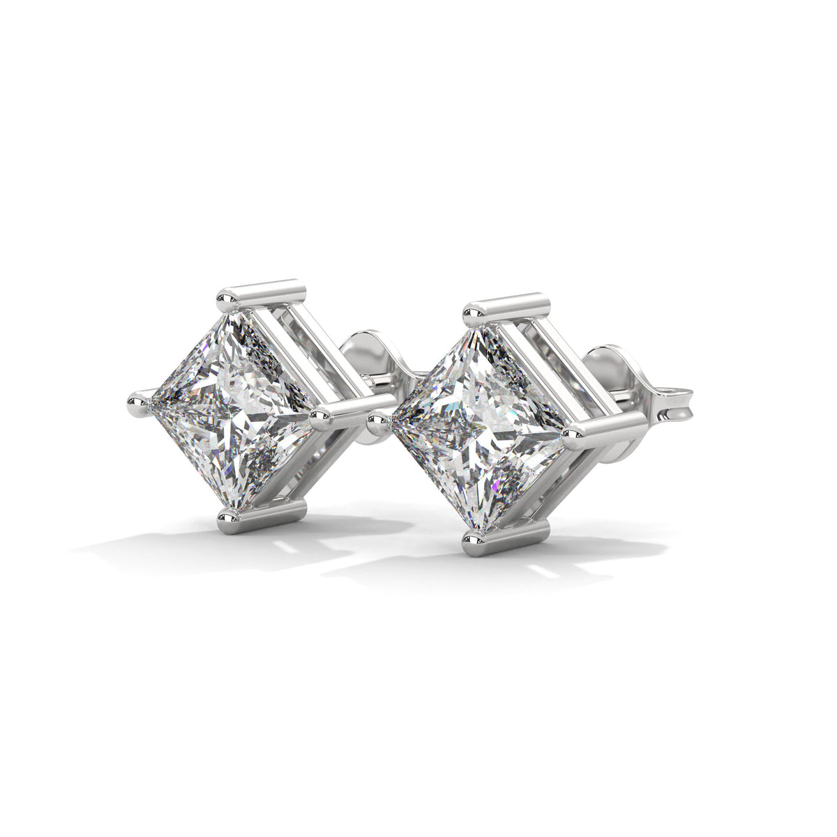 Royal Point Solitaire Stud Earrings