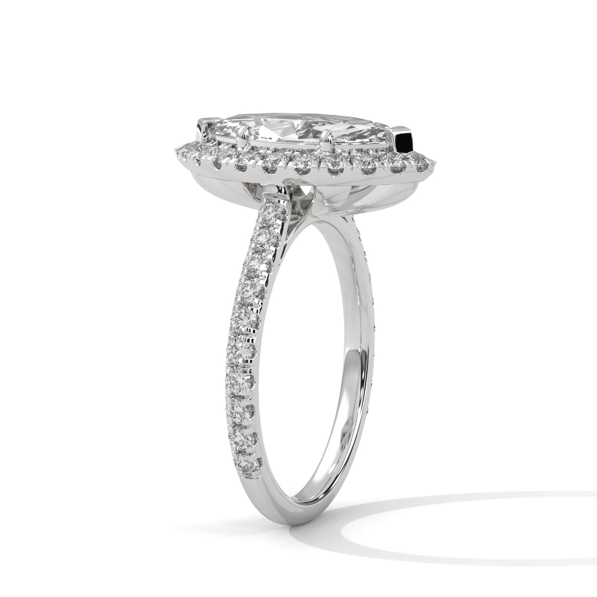 Marquise Halo Solitaire Ring