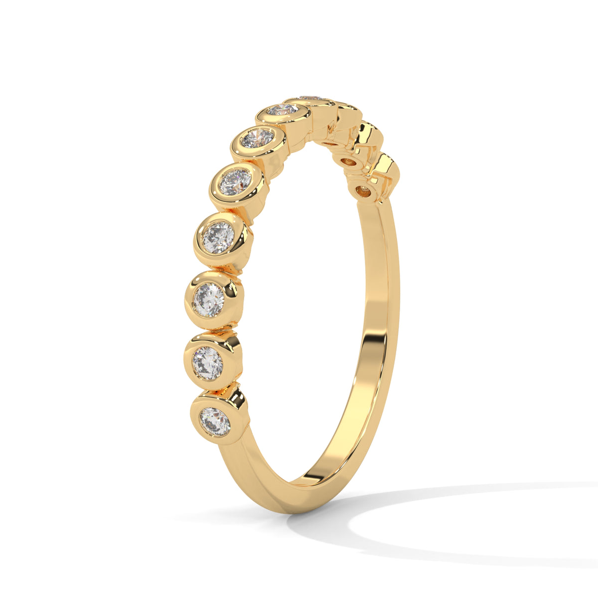 Bezel Bubble Half Eternity Ring
