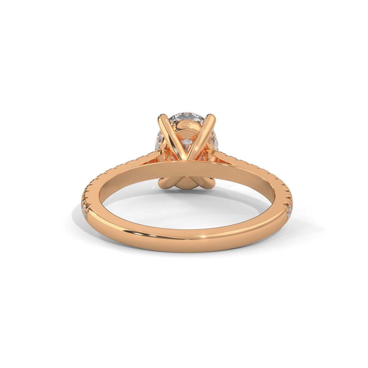 Oval Grace Pavé Solitaire Ring